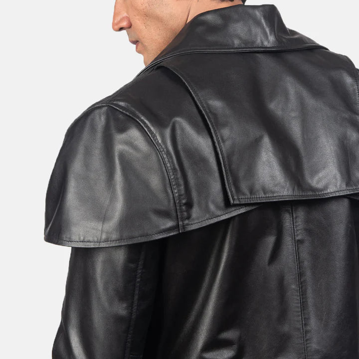 Classic Black Leather Duster