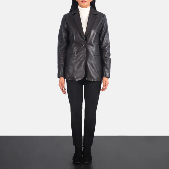 Norma Brown Leather Blazer