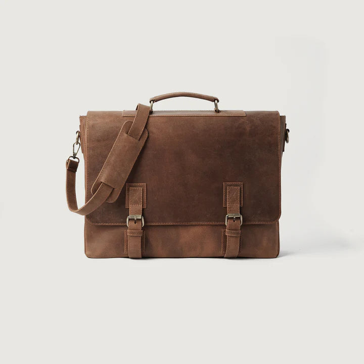 The Cristoph Vintage Tan Leather Messenger Bag