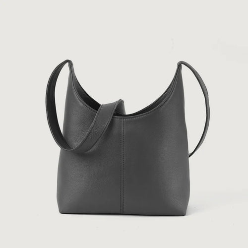 The Stefani Grey Leather Hobo Bag