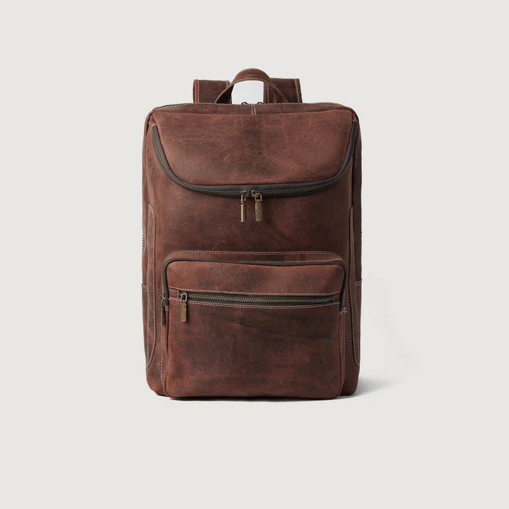 The Bedford Vintage Distressed Brown Leather Backpack