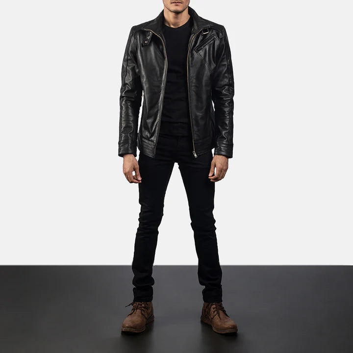 Legacy Black Leather Biker Jacket