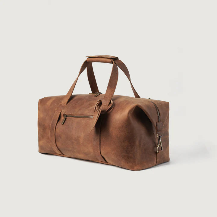 The Dale Vintage Tan Brown Leather Duffle Bag