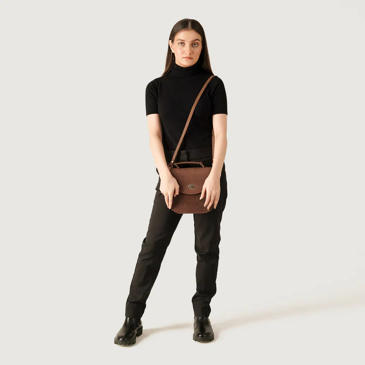 The Sandra Vintage Tan Leather Saddle Bag