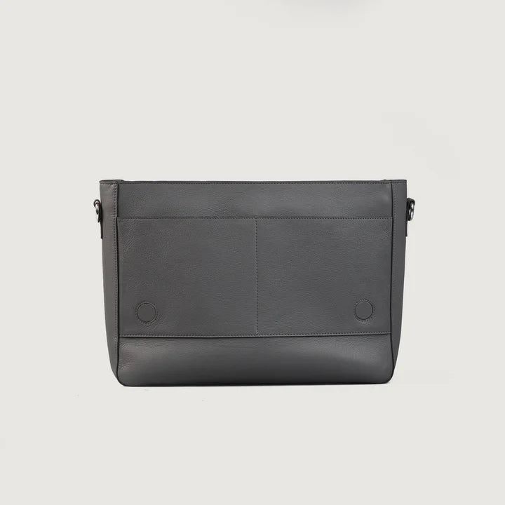 The Carismatico Grey Leather Messenger Bag