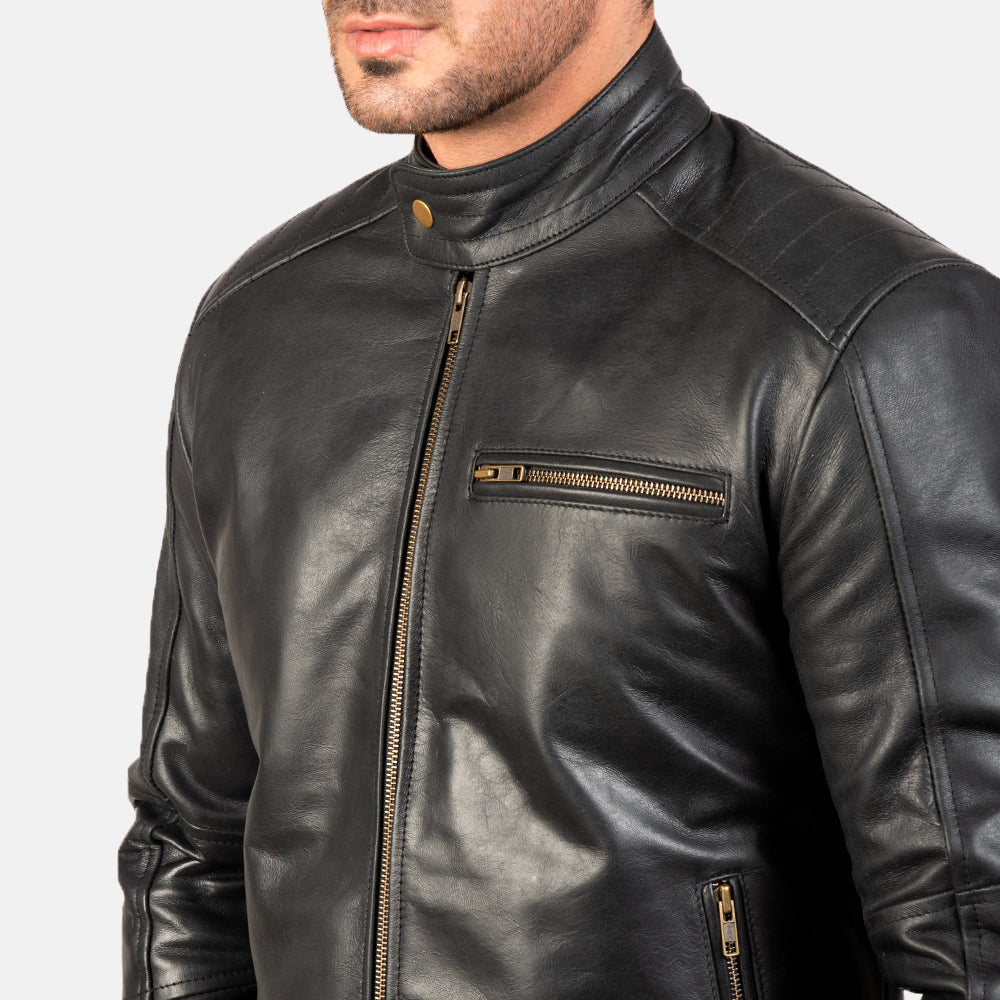 Dean Brown Leather Biker Jacket
